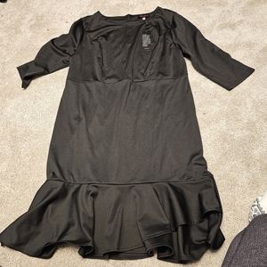 Hanna Nikole Women Plus Ruffle Hem Flounce Cocktail Pencil Dress